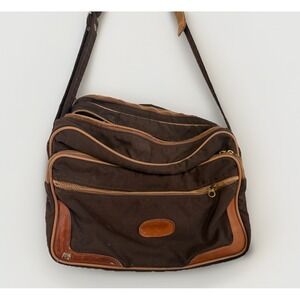Vintage Pegasus Messenger Bag Brown With Leather Detail Retro Bag